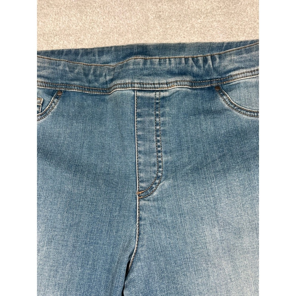 Chicos Medium Wash Blue Denim Pull On Ankle Pants Slim Comfort Stretch Size 2 - Picture 11 of 11